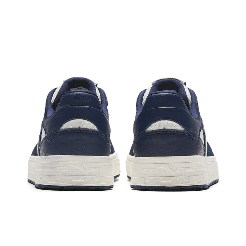 Anta Slip Resistant Cushioning Low Top Skateboard Shoes Men's White Blue-3