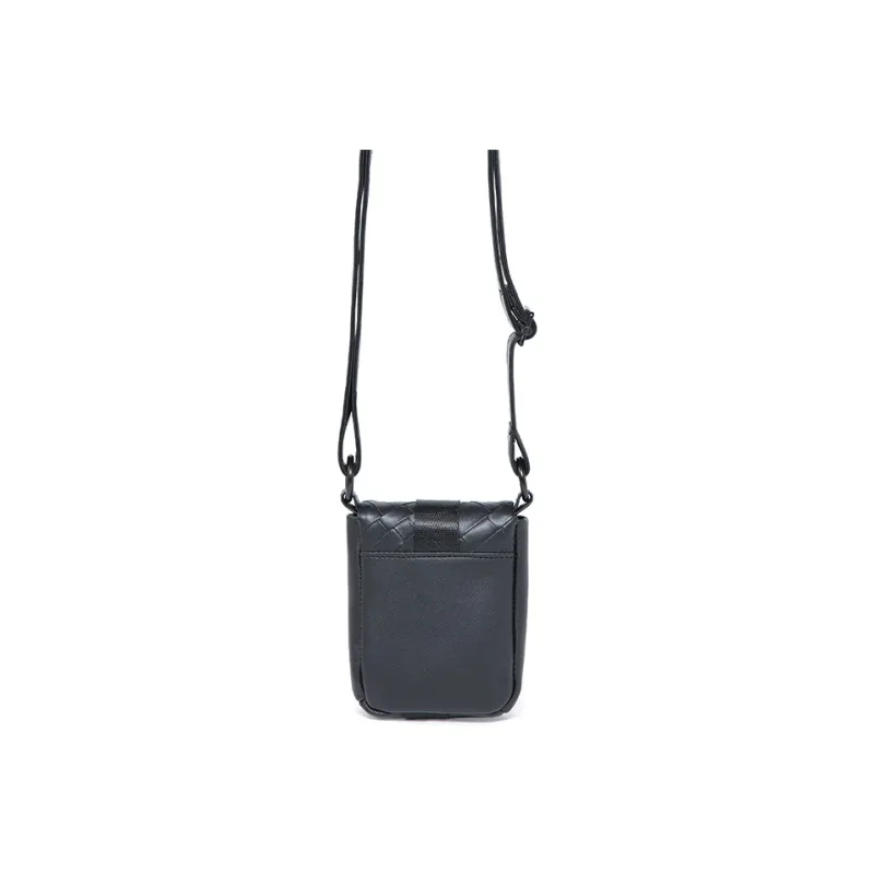 COMBACK Soft Leather One Shoulder Small Square Bag, Crossbody Bag Trumpets Unisex Black-3