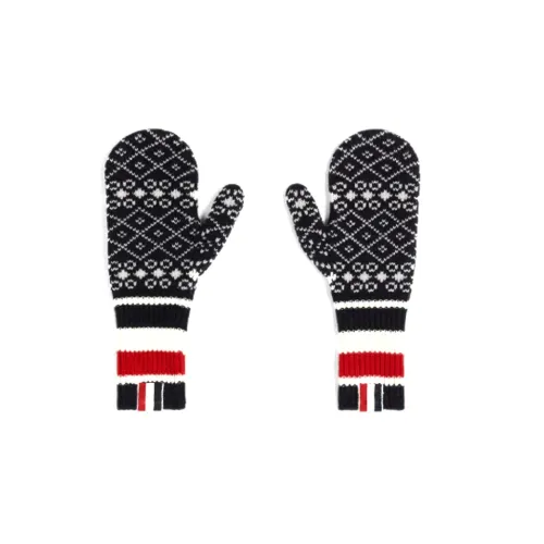 THOM BROWNE Knit Gloves Unisex Dark Blue