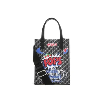 ROSA.K PVC Tote Bag, Shopping Bag, Shoulder Bag, Crossbody Bag, Handbag Small Size Unisex Black