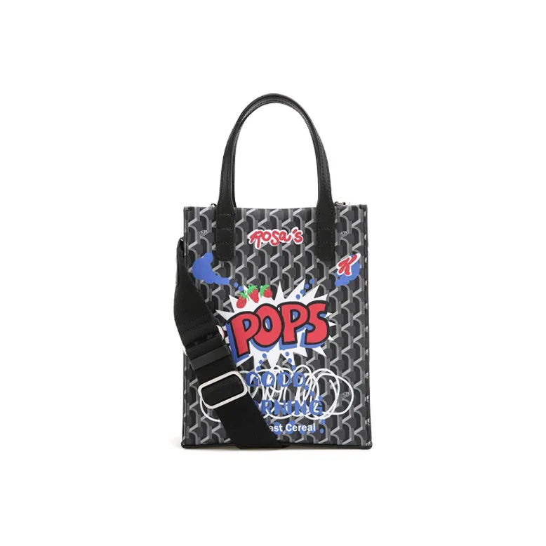 ROSA.K PVC Tote Bag, Shopping Bag, Shoulder Bag, Crossbody Bag, Handbag Small Size Unisex Black-0