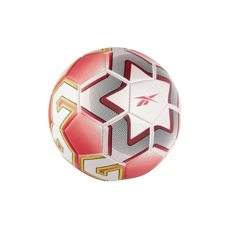 Reebok Size 5 Ball Soccer PVC Machine Stitched Soccer Ball Unisex White Red-1