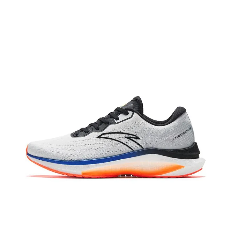 Anta Cushioned Slip Resistant Abrasion Resistant Low Top Casual Running Shoes Men's White Black-0