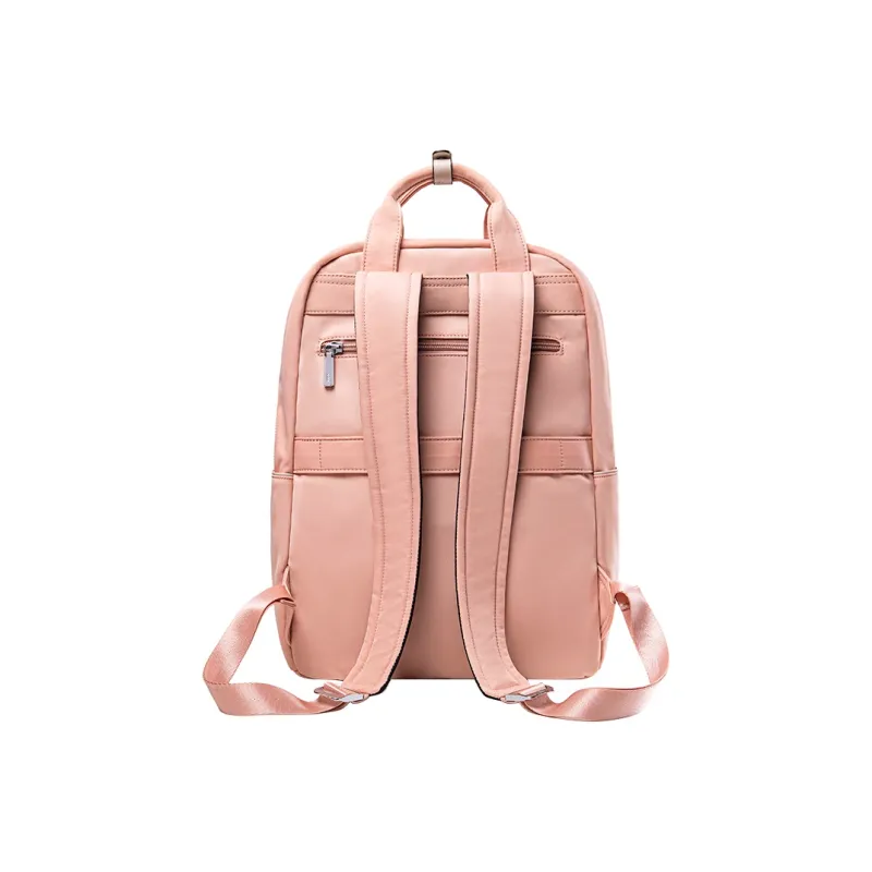 LEFF Fabric Laptop Backpack Medium Size Women's Milk Tea Apricot Sweet Apricot Pink Classic Black-3
