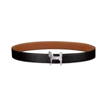 HERMES Panache Calfskin Leather Belts Men's 3.2cm