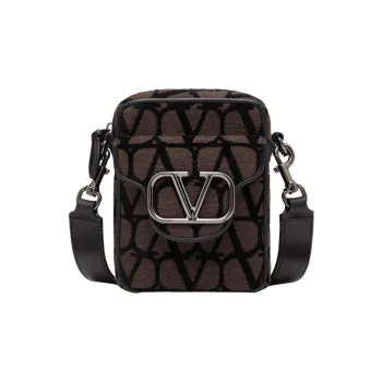 Valentino Locò Leather Crossbody Bag Shoulder Bag Men's Soft Candy Color/Black