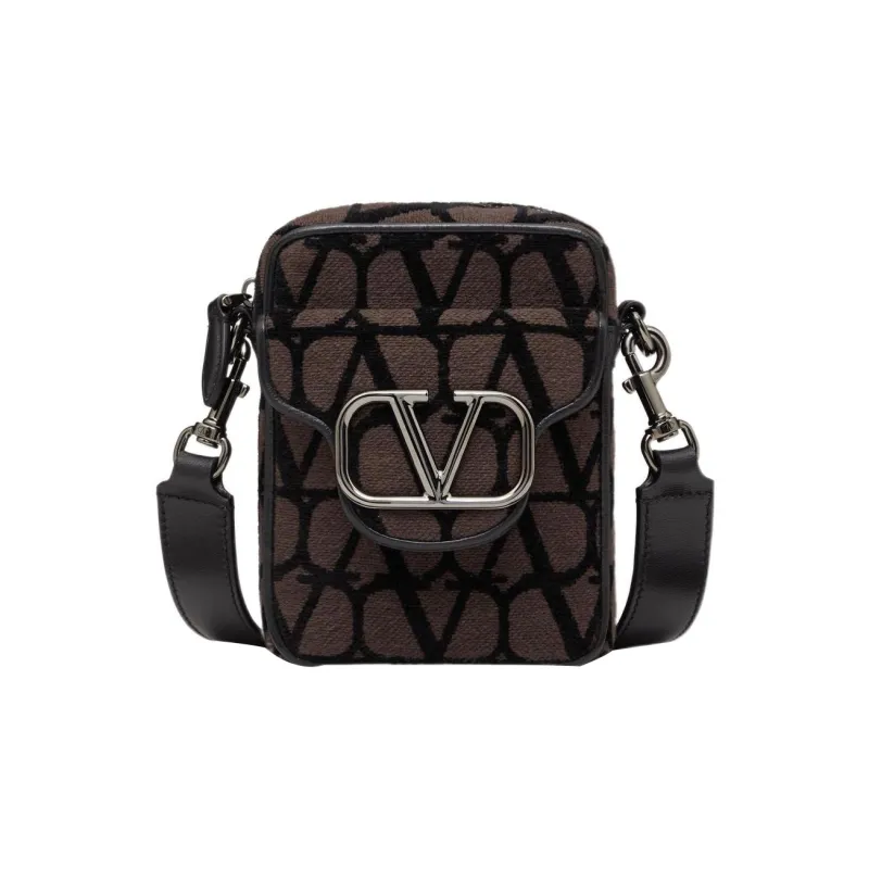 Valentino Locò Leather Crossbody Bag Shoulder Bag Men's Soft Candy Color/Black-0
