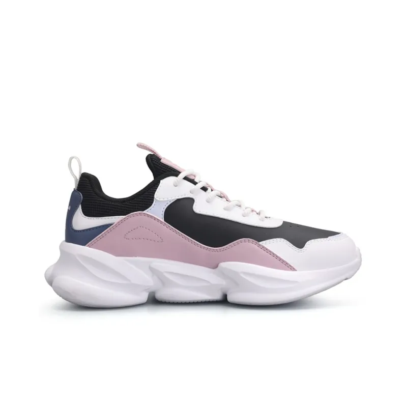 QIAODAN Breathable And Lightweight Low Top Running Shoes Women's Black White-1