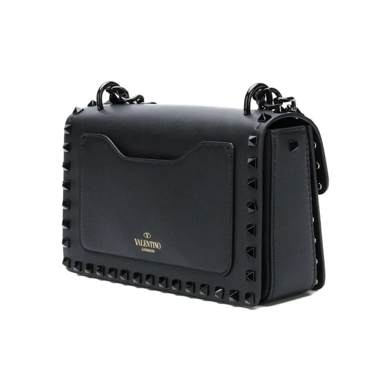 Valentino Leather Messenger Bag Shoulder Bag Crossbody Bag Regular Women's Black-1
