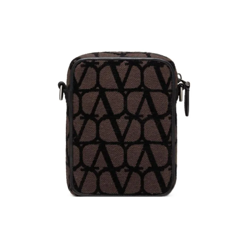 Valentino Locò Leather Crossbody Bag Shoulder Bag Men's Soft Candy Color/Black-2