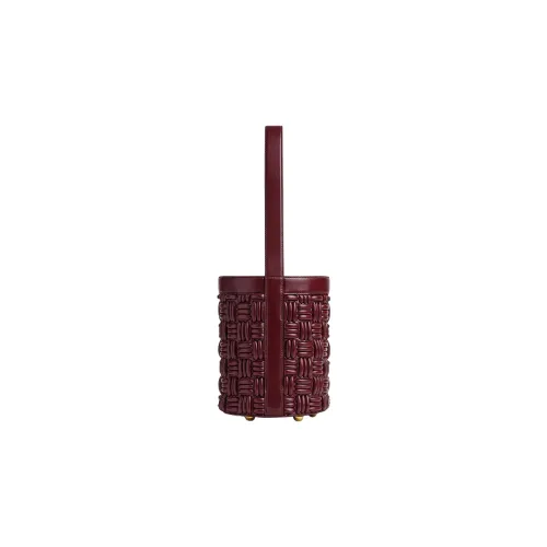 Bottega Veneta Calfskin Bucket Bag Handbag Shoulder Bag Women's Burgundy