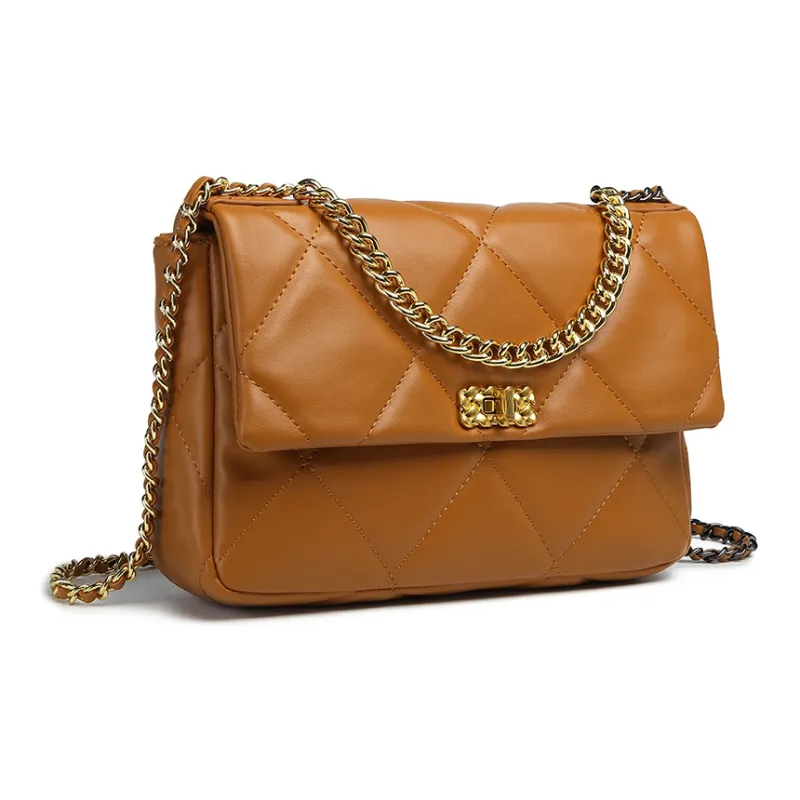 NOMK PU Small Square Bag Shoulder Bag Chain Bag Shoulder Bag Crossbody Bag Handbag Regular Women's Black/White/Brown-21