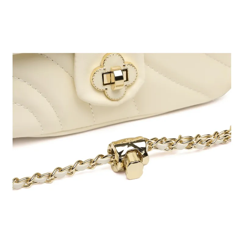 NOMK PU Chain Bag, Shoulder Bag, Crossbody Bag Women's Beige/Pink/Black-17