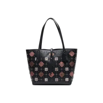 COACH Market Tote Pebbled Leather Tote Bag Shopping Bag Shoulder Bag Handbag Large Size Women's Black