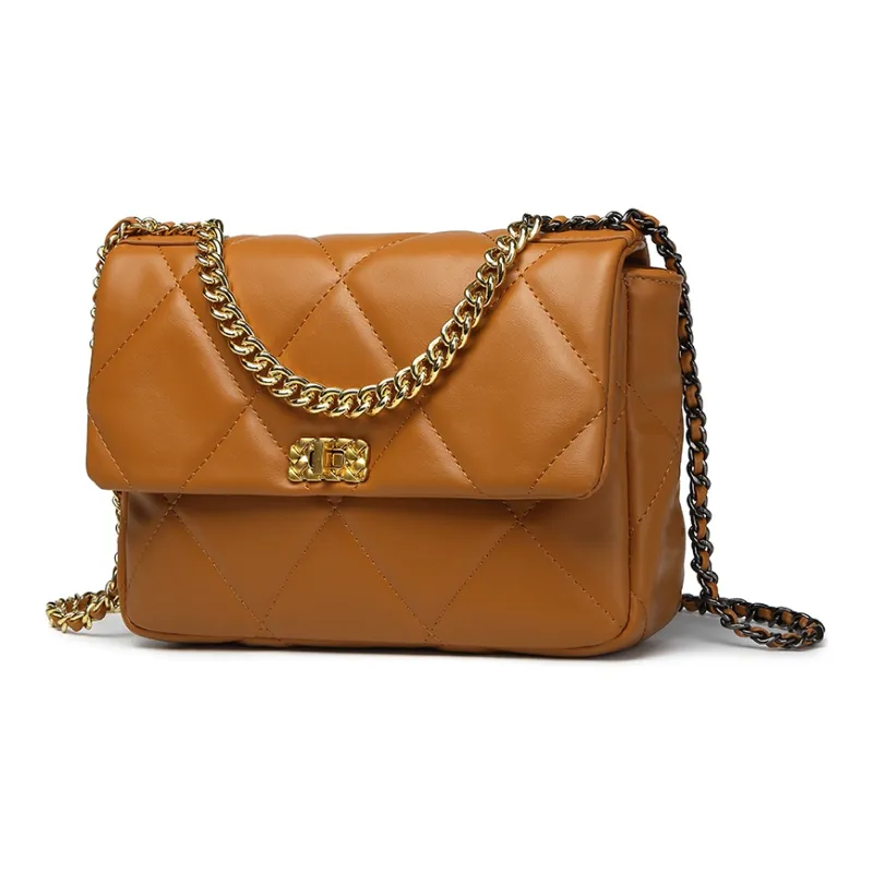NOMK PU Small Square Bag Shoulder Bag Chain Bag Shoulder Bag Crossbody Bag Handbag Regular Women's Black/White/Brown-22