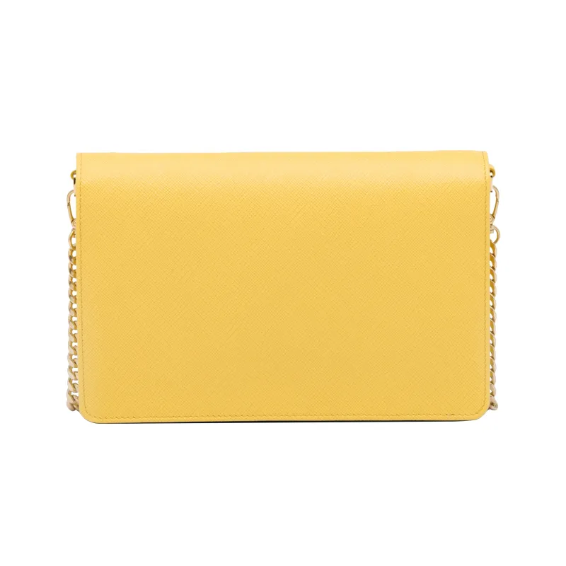 PRADA Saffiano Leather Handbag Shoulder Bag Crossbody Bag Mini Women's Sunlight Yellow-2