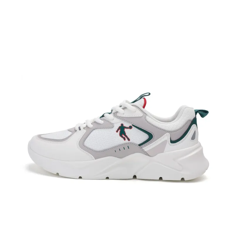 QIAODAN Low Top Running Shoes Men's White Gray-0