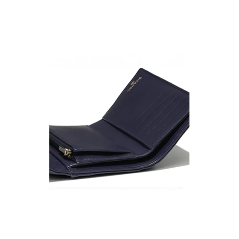 CHANEL Classic Flap CF Grain Embossed Calfskin Card Holder Women's Marine Blue-4