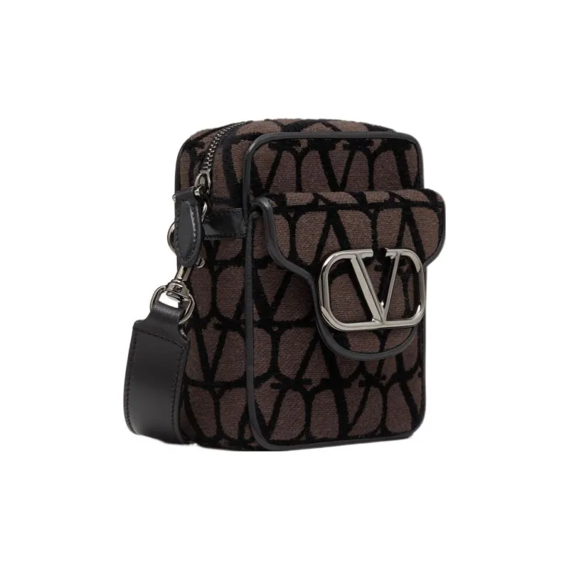 Valentino Locò Leather Crossbody Bag Shoulder Bag Men's Soft Candy Color/Black-1