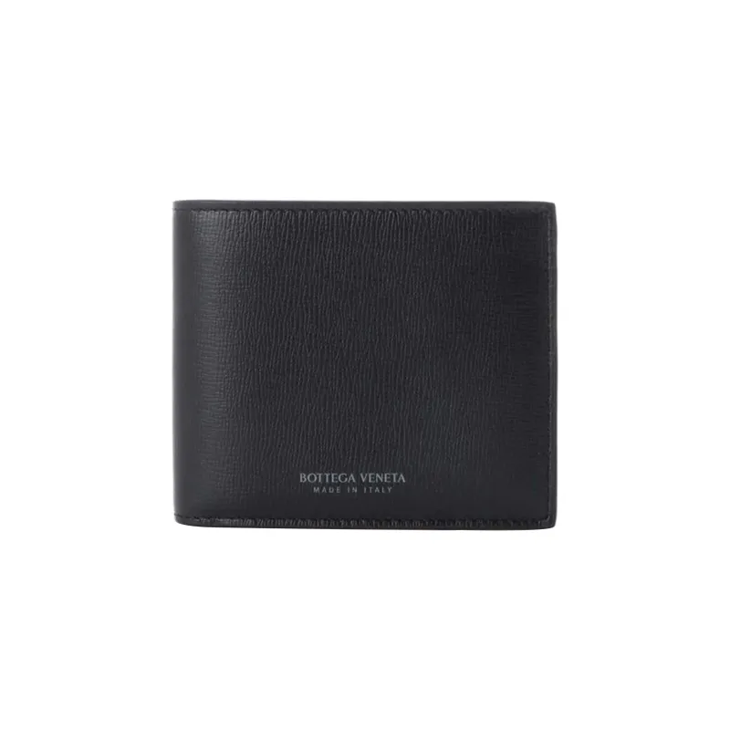 Bottega Veneta Men's Leather Half Wallet Black-0