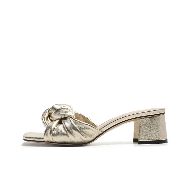CERRUTI 1881 Rubber Sole Slide Slippers Women's Light Gold-0