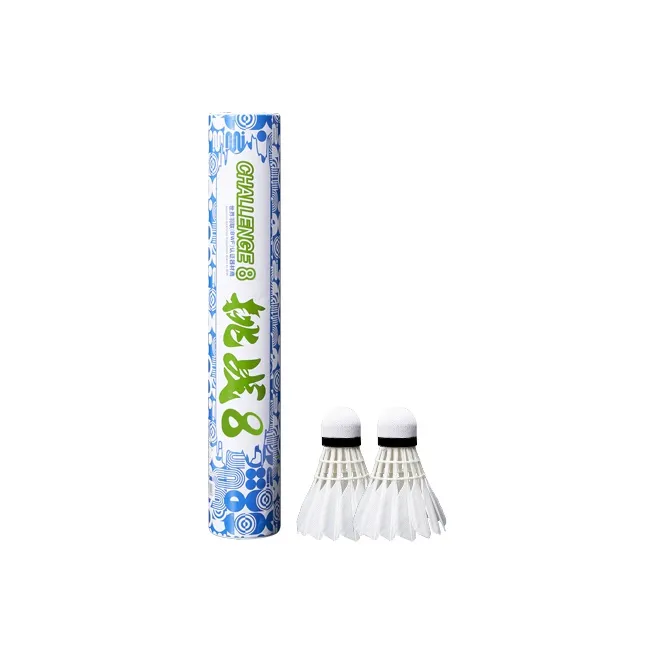 KUMPOO Challenge 8 Duck Feather Shuttlecock 12 Pack Duck Feather Small Board Duck Feather Training Shuttlecocks-1