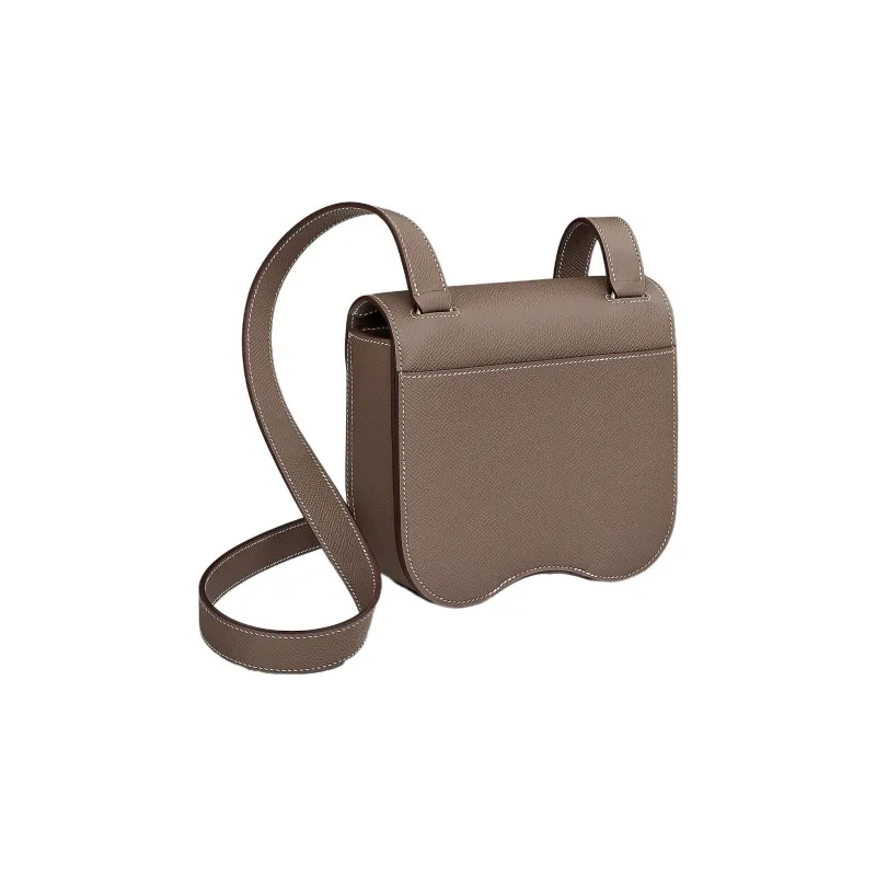 HERMES DellaDella Cavalleria Epsom Calfskin Shoulder Bag, Crossbody Bag Mini Women's 18 Etoupe Elephant Gray-2