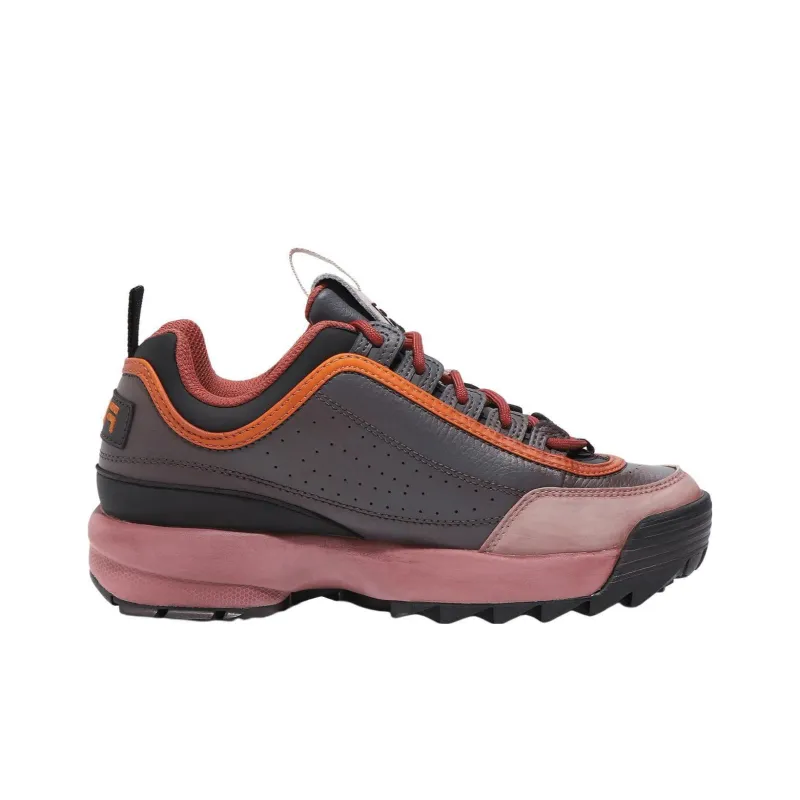 FILA Disruptor 2 Dying Anti Slip Wear Resistant Low Top Casual Shoes Unisex Gray Red Korean Style-1