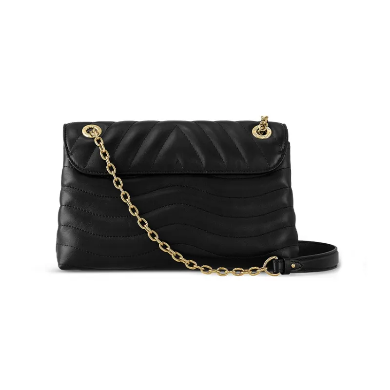 LOUIS VUITTON New Wave Cow Leather Shoulder Bag, Crossbody Bag Tubas Women's Black-2