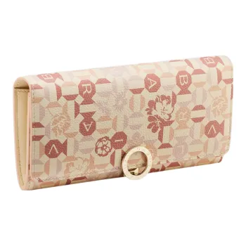 BVLGARI Calfskin Wallet Women's Beige