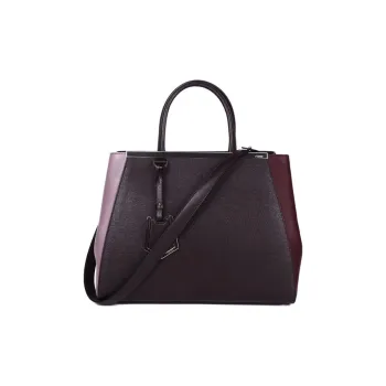 FENDI Cow Leather Tote Bag Shopping Bag Shoulder Bag Crossbody Bag Handbag Regular Women's Dark Purple