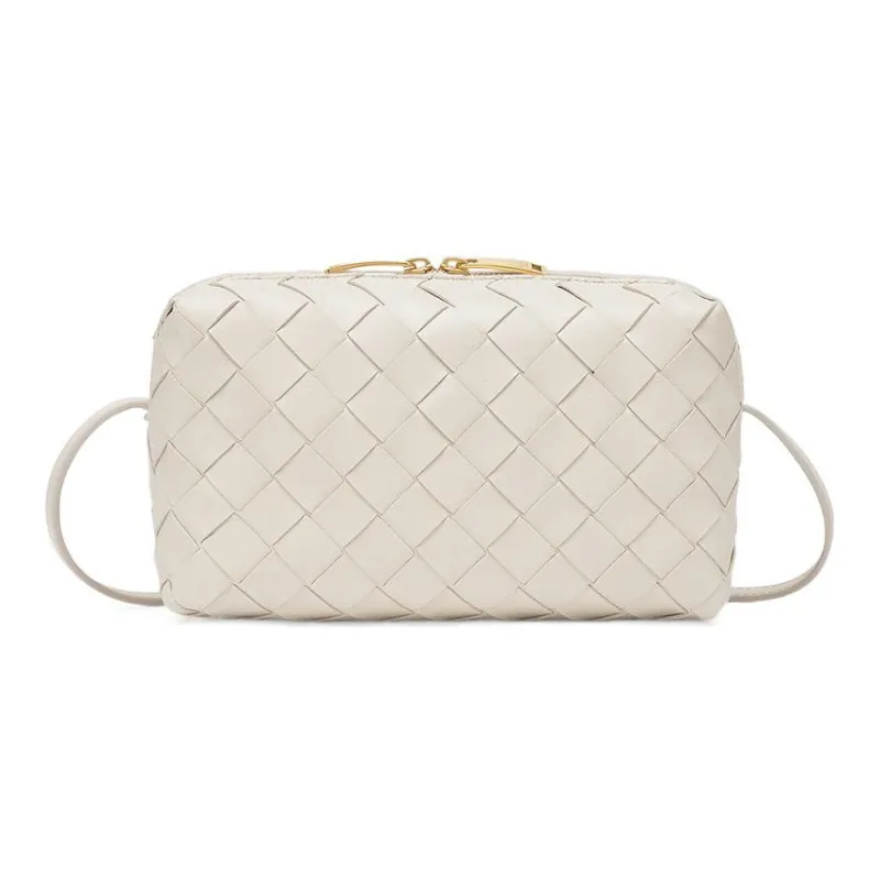Bottega Veneta Lambskin Crossbody Bag, Shoulder Bag Women's White-1
