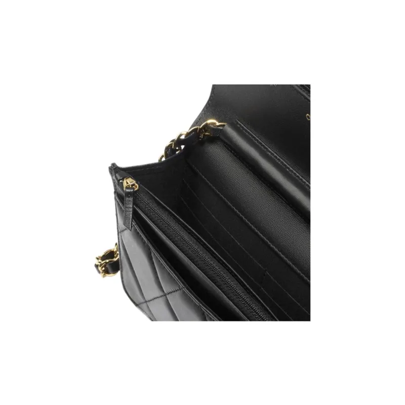 CHANEL WOC Polished Lambskin Wallet, Shoulder Bag, Crossbody Bag Women's Black-2