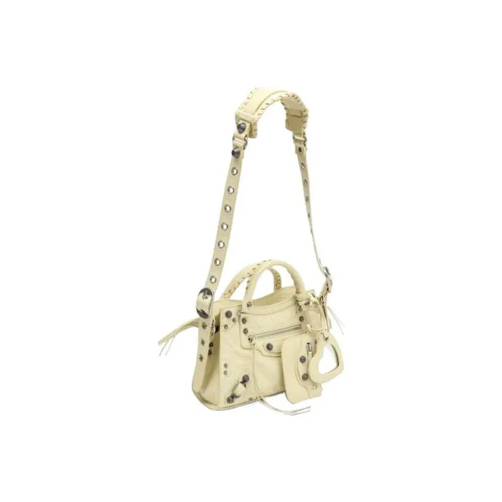 Balenciaga Neo Cagole Lambskin Handbag, Shoulder Bag, Crossbody Bag Extra Small Women's Yellow-4