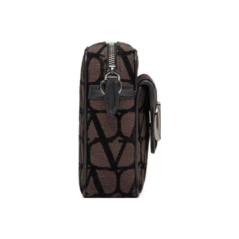 Valentino Locò Leather Crossbody Bag Shoulder Bag Men's Soft Candy Color/Black-3