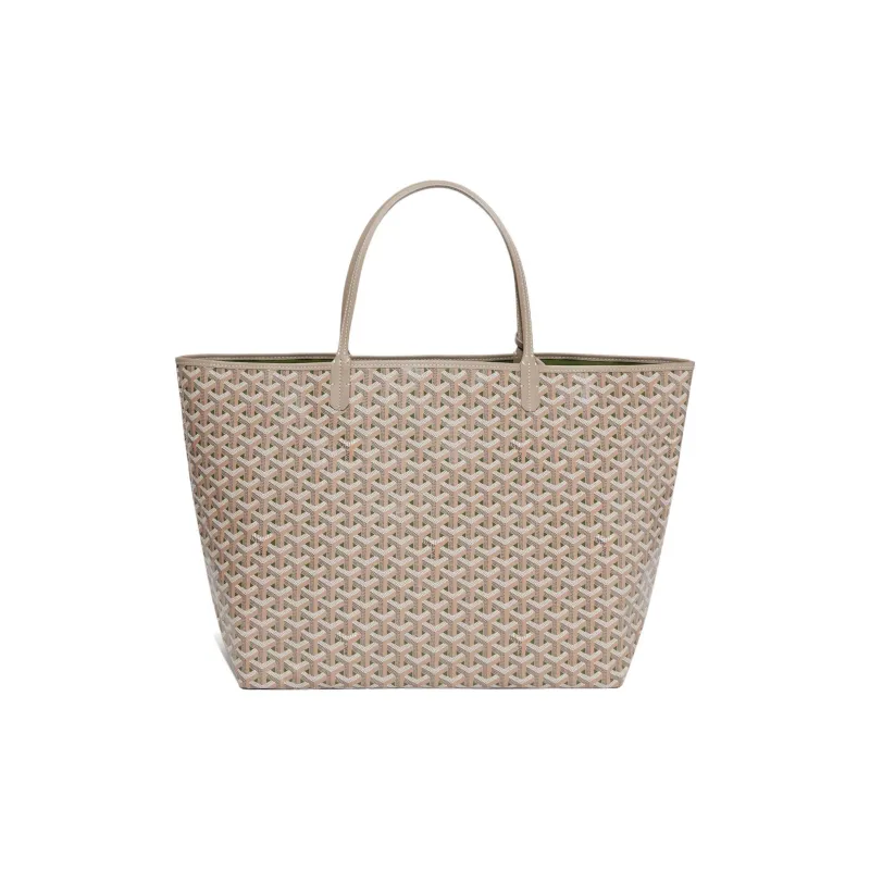 GOYARD Saint Louis Canvas With Leather Combo Tote Bag One Shoulder Handbags Large Size Unisex Khaki-1