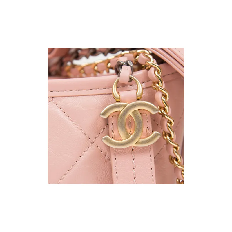 CHANEL Gabrielle Calfskin Hobo Bag, Handbag, Shoulder Bag, Crossbody Bag Trumpets Women's Light Pink-4