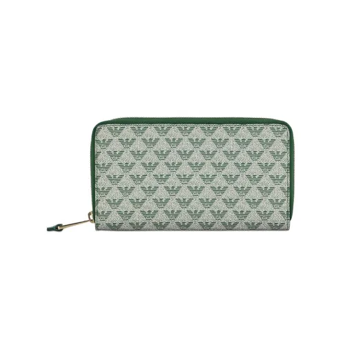 EMPORIO ARMANI Leather Clutches Wallets Women's Cantaloupe Green
