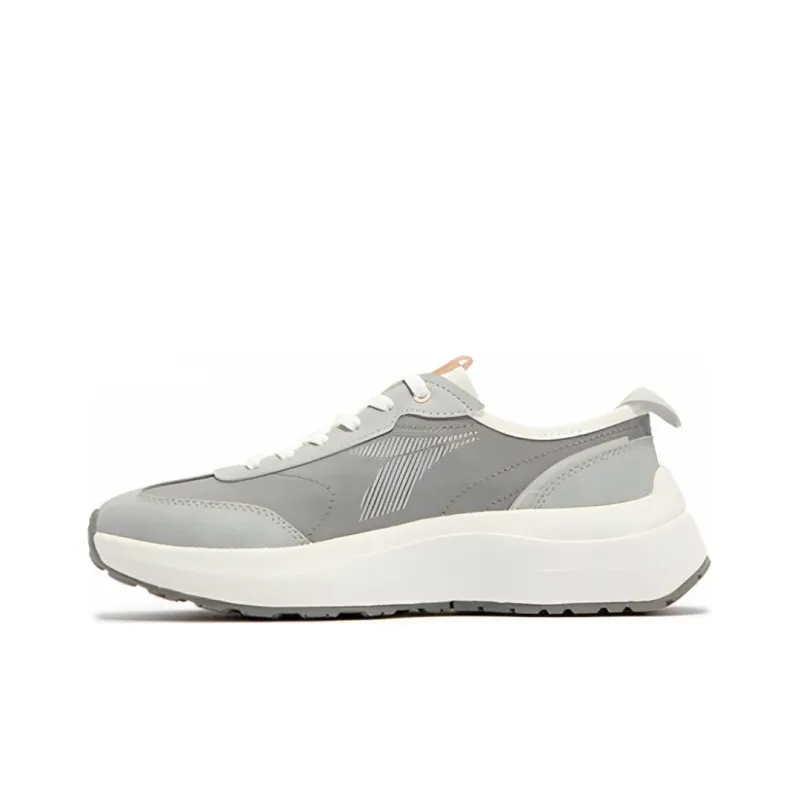361° Anti-Slip And Wear-Resistant Breathable Low-Top Casual Shoes Women's Gray White-0