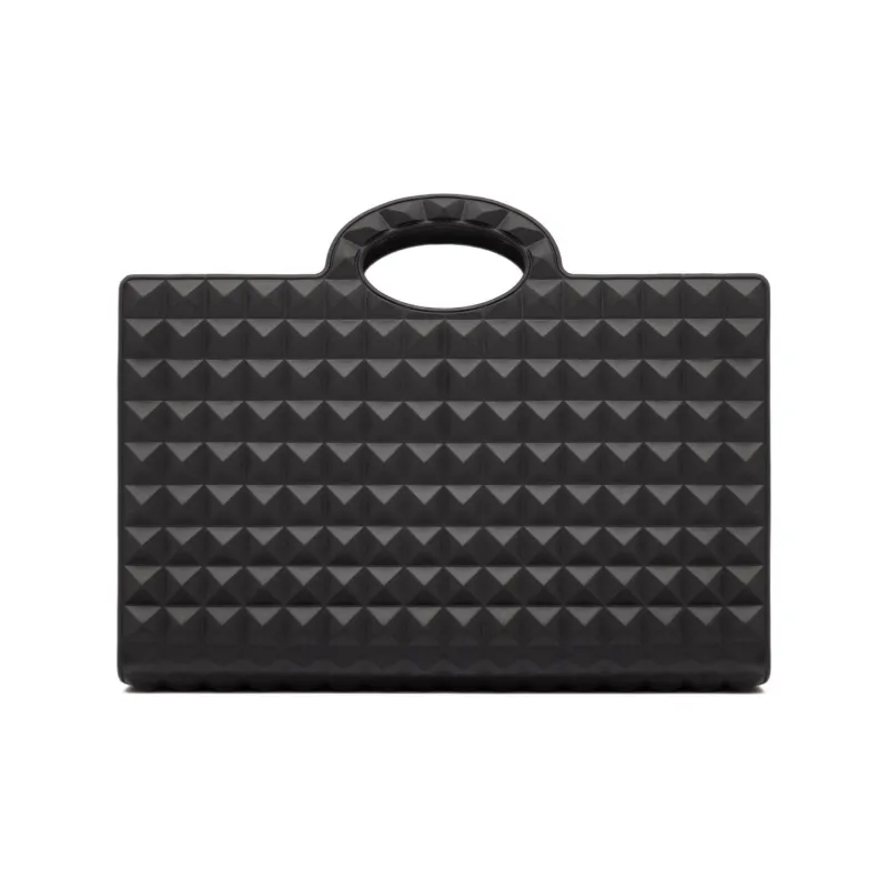 Valentino GARAVANI Rubber Tote Bag Shopping Bag Shoulder Bag Crossbody Bag Handbag Men's Black-2