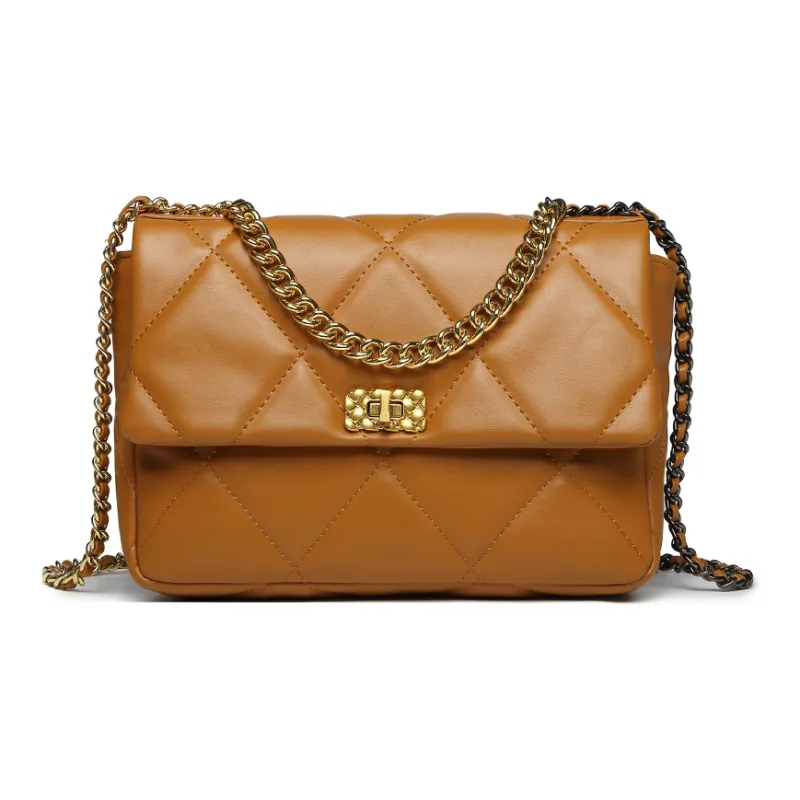 NOMK PU Small Square Bag Shoulder Bag Chain Bag Shoulder Bag Crossbody Bag Handbag Regular Women's Black/White/Brown-20