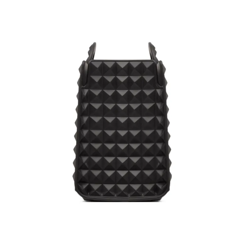 Valentino GARAVANI Rubber Tote Bag Shopping Bag Shoulder Bag Crossbody Bag Handbag Men's Black-3