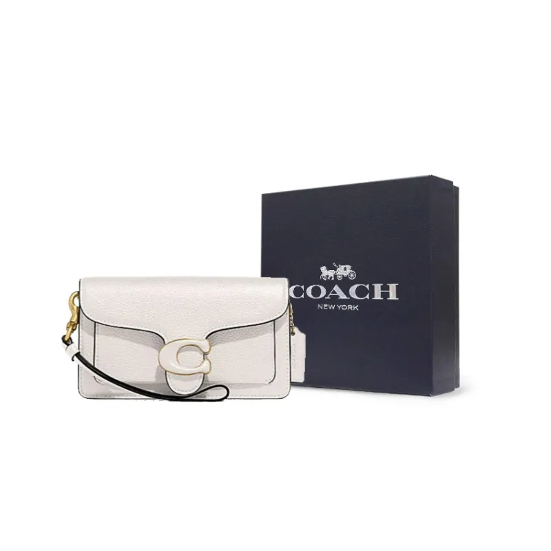 COACH Tabby Cow Leather Wrist Bag Shoulder Bag Crossbody Bag Women's White-6