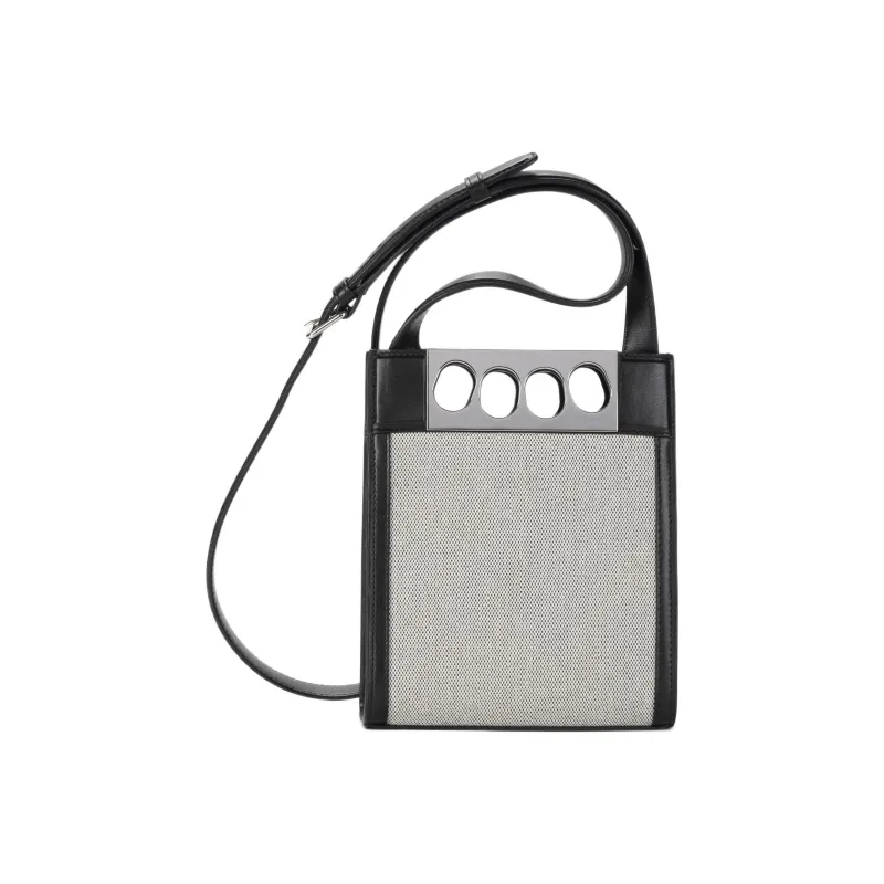 Alexander McQueen Canvas Tote Bag, Shopping Bag, Shoulder Bag, Crossbody Bag, Handbag Mini Men's White/Black-2