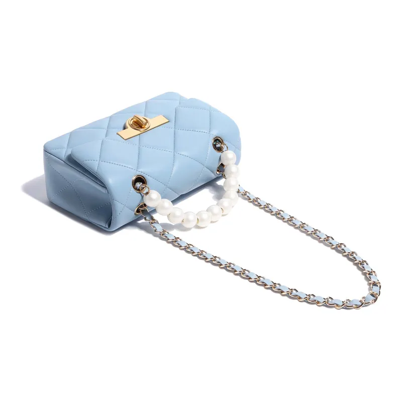 Miss Kung Sheepskin Shoulder Bag Crossbody Bag Regular Women's Light Blue-2