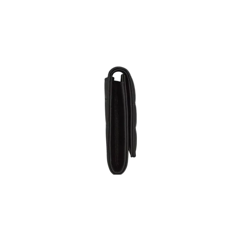 SAINT LAURENT CASSANDRE Lambskin Card Holder Wallet Women's Black-1