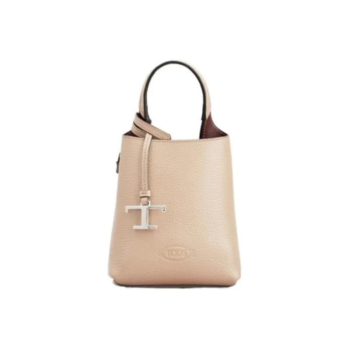 TOD'S Timeless Leather Handbag, Shoulder Bag, Crossbody Bag, Cell Phone Pouch Extra Small Women's Milk Coffee-0