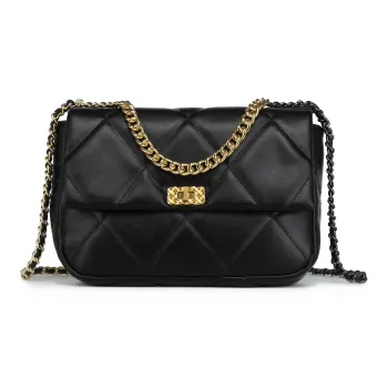 NOMK PU Small Square Bag Shoulder Bag Chain Bag Shoulder Bag Crossbody Bag Handbag Regular Women's Black/White/Brown