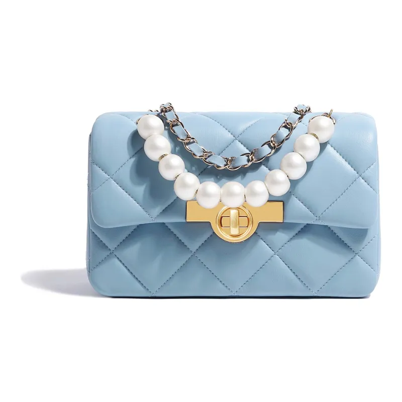 Miss Kung Sheepskin Shoulder Bag Crossbody Bag Regular Women's Light Blue-3