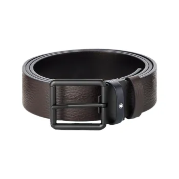 MONTBLANC Leather Belts Men's Brown Width 3.5cm